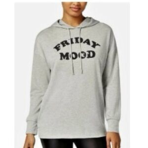 NWT Rebellious One Girls/Woman’s Hoodie Gray Black Sequins Friday Mood Size XS